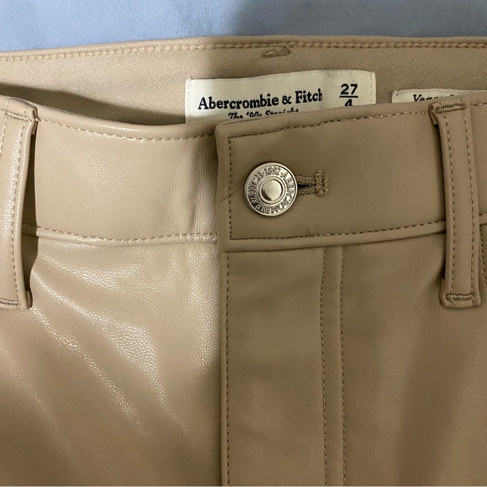 Abercrombie & Fitch Light Beige Vegan Leather: The ‘90s Straight Ultra High Rise - Picture 3 of 6